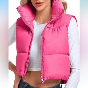 Women's Pink Puffer Vest
